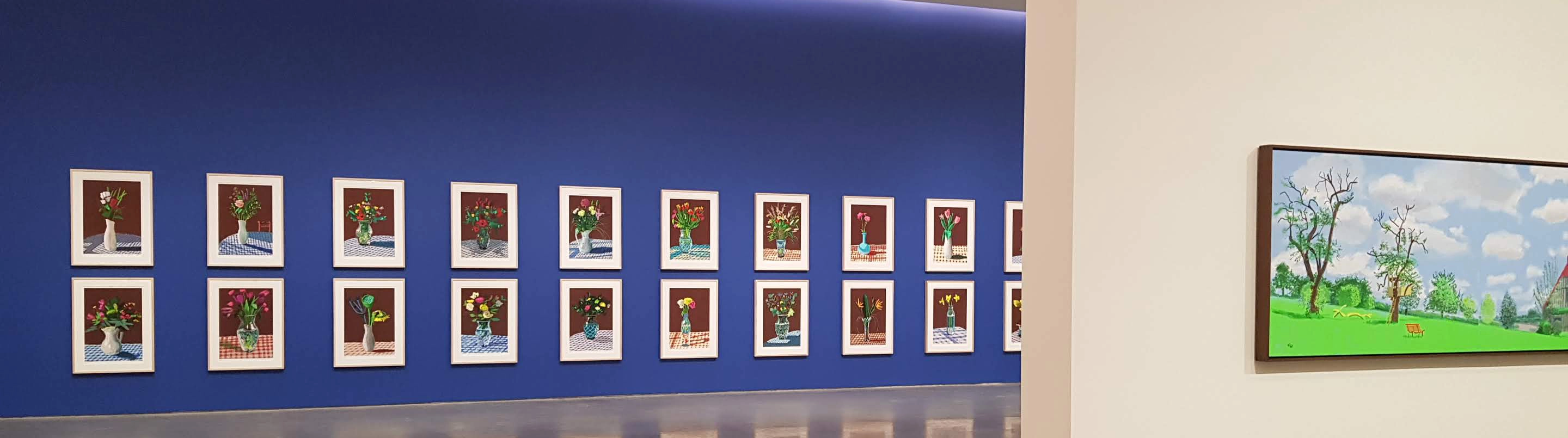 Snapshot of David Hockney's 20 Flowers and Some Bigger Pictures at New York's PACE Gallery